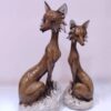 Set aus 2 dekorativen Fuchs-Figuren - Realistische Kreaturen-Kunst