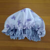 Seiden-Satin Schlafmütze Luxus Nachtmütze für Damen mit Schmetterling Blau