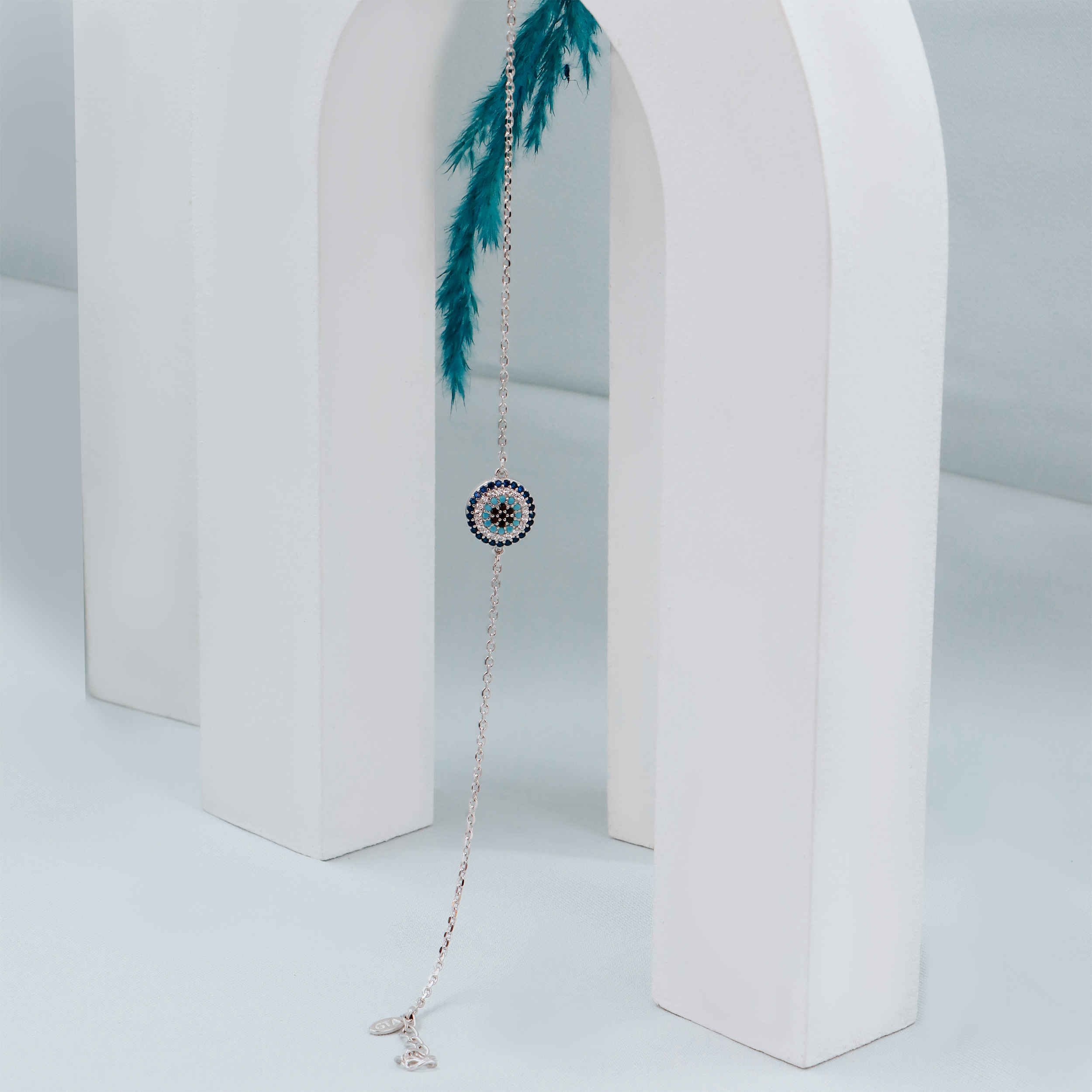 Silberarmband für Frauen mit Design des bösen Blicks