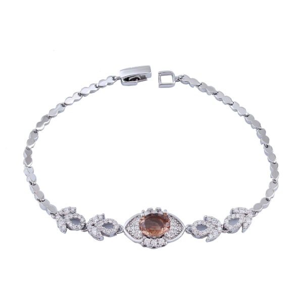 Silberarmband mit Rhodium-Beschichtung und Alexandritstein für Frauen