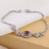 Silberarmband mit Rhodium-Beschichtung und Alexandritstein für Frauen