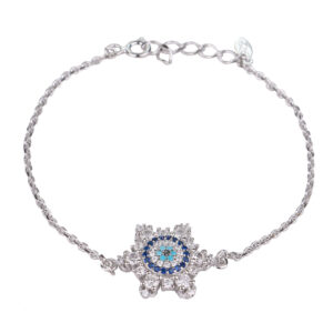 Silberarmband mit Design des bösen Blicks für Frauen