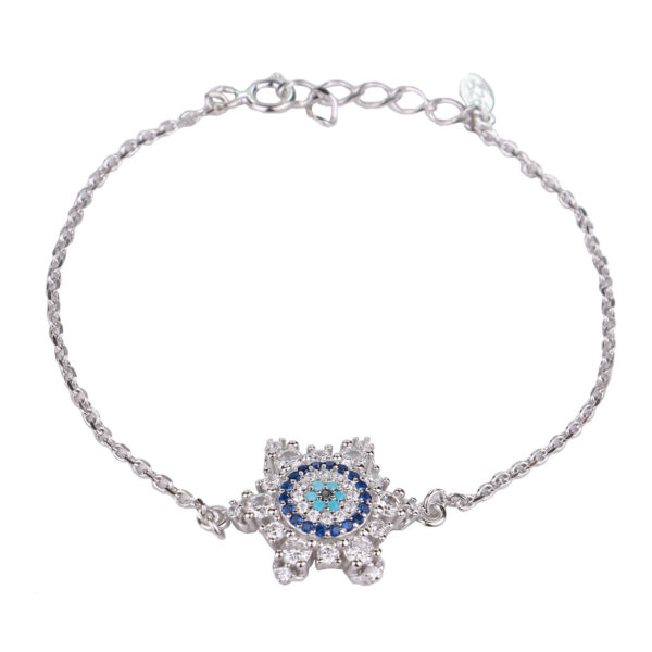 Silberarmband mit Design des bösen Blicks für Frauen