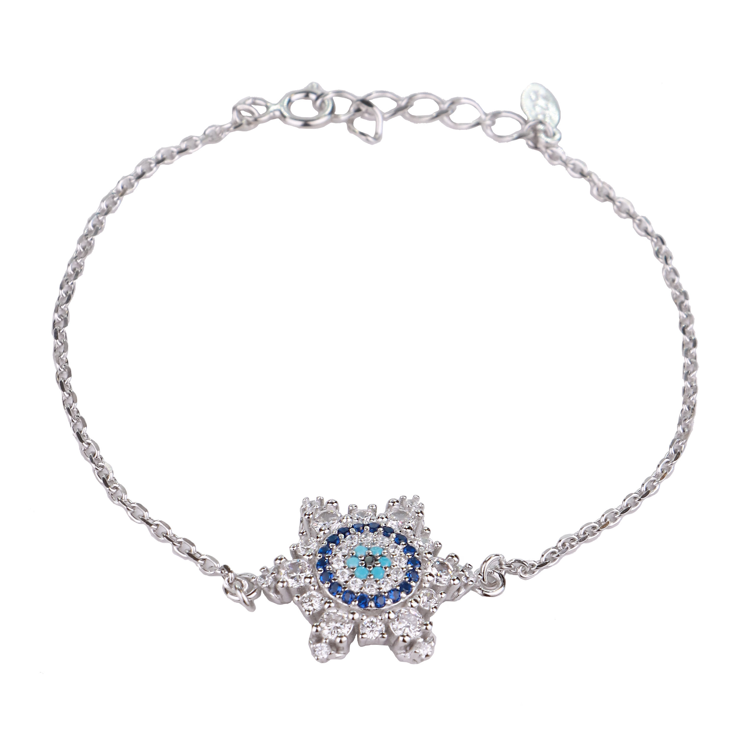 Silberarmband mit Design des bösen Blicks für Frauen