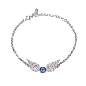 Silberarmband mit Design des bösen Blicks für Frauen – Modell Angel