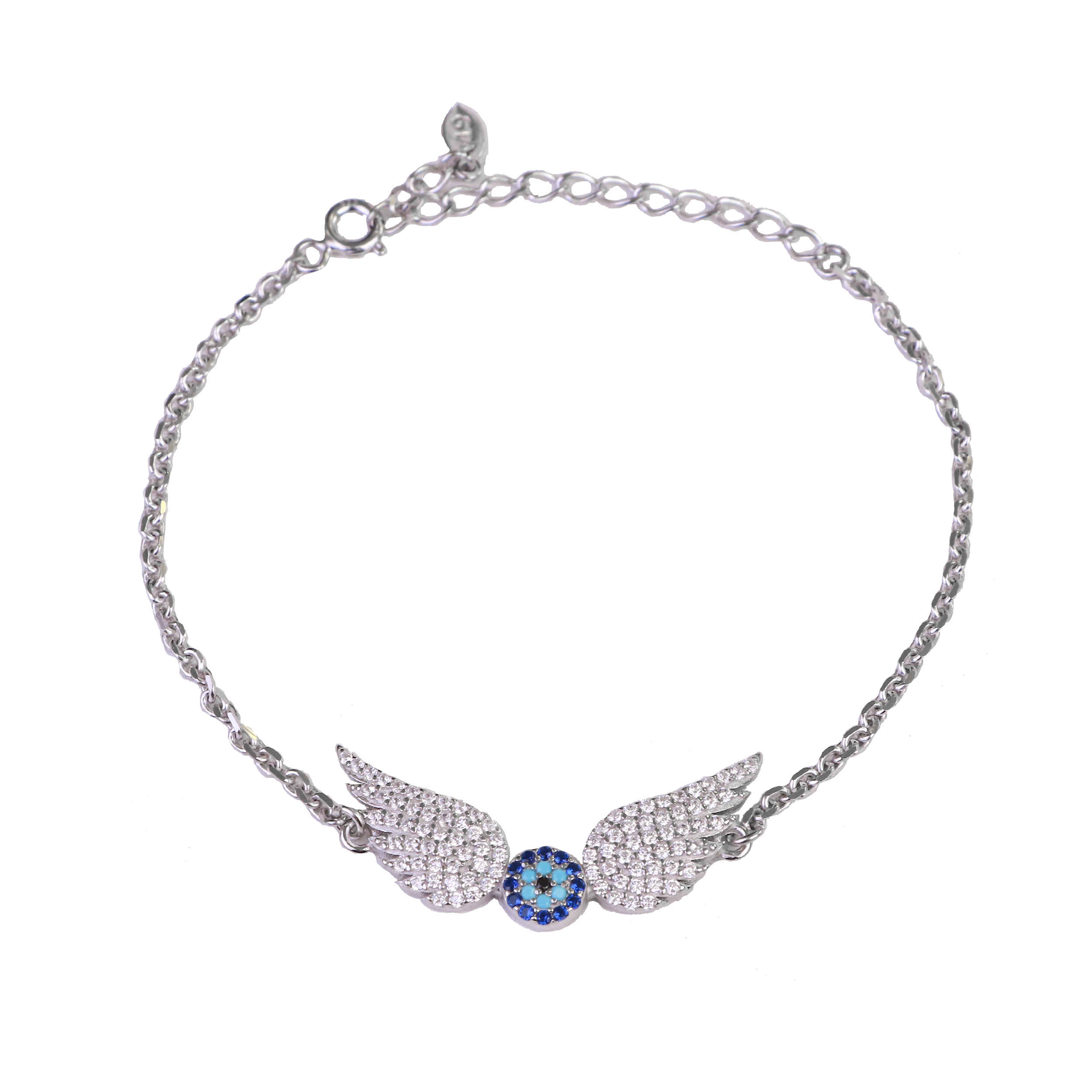 Silberarmband mit Design des bösen Blicks für Frauen – Modell Angel