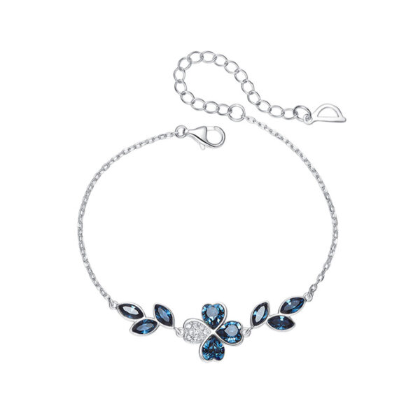 Silberarmband mit kleinem Blumen-Design für Frauen