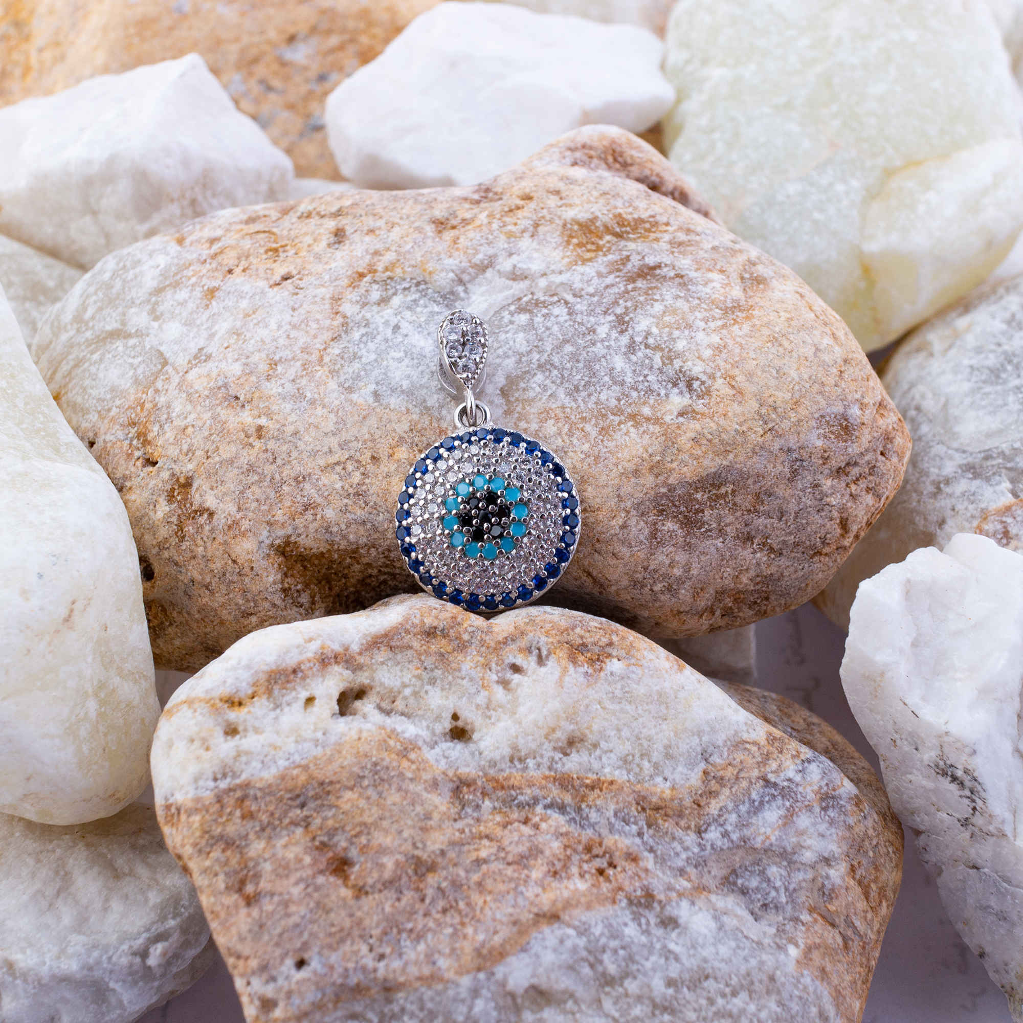 Silberkette mit Anhänger im bösen Blick-Design für Frauen