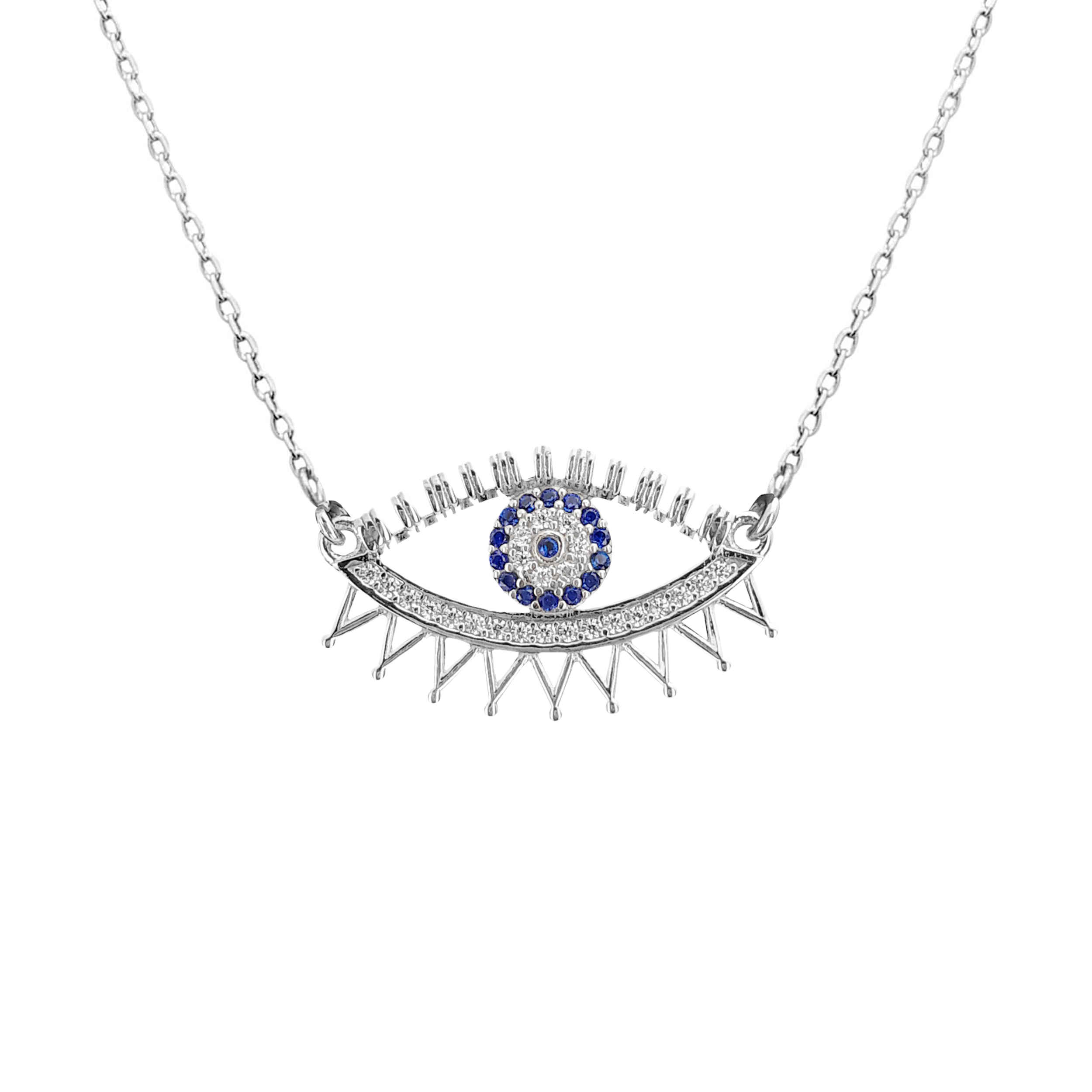 Silberhalskette mit Evil Eye Design für Frauen