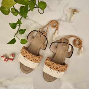 Strappy Macrame Sandalen Slingback Handgemacht Modell DNA