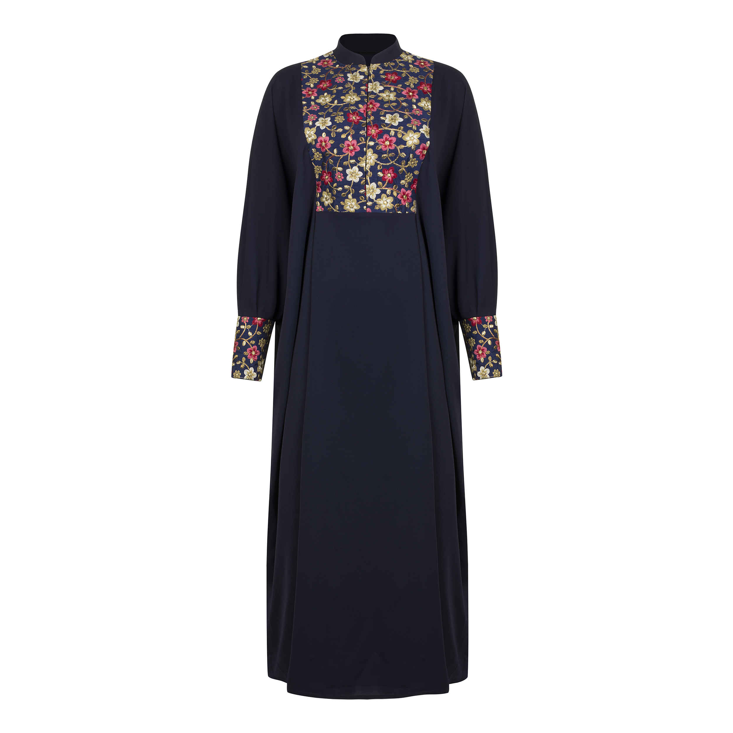 Stilvolle Locker geschnittene Abaya für Muslimische Frauen mit Floralem Design