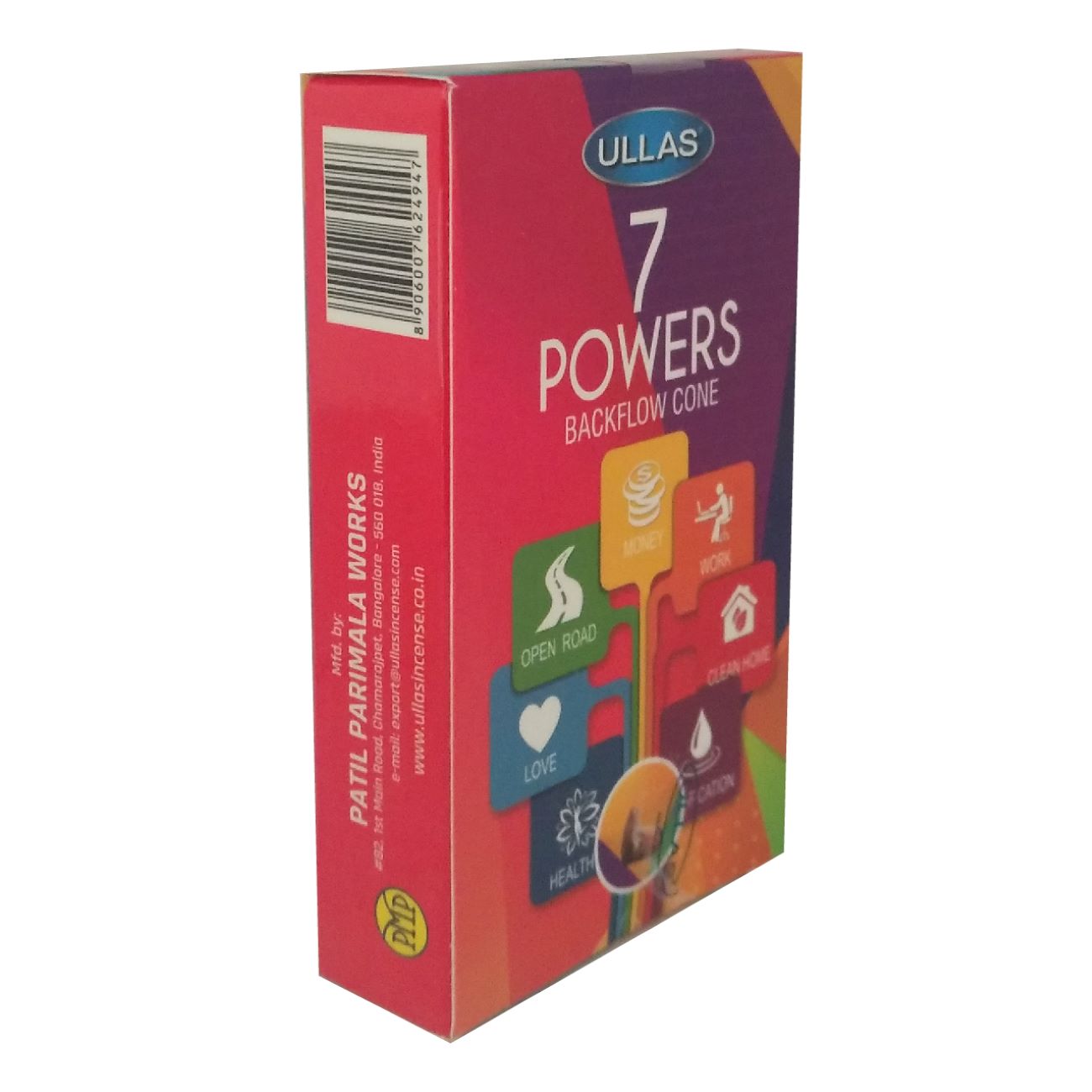 Ullas 7 Powers Backflow Räucherkegel – 10 Kegel (Packung mit 4)
