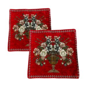 Samt Kissenbezug einseitig – Blumenvasen Design (Set von 2)
