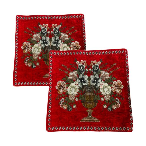 Samt Kissenbezug einseitig - Blumenvasen Design (Set von 2)