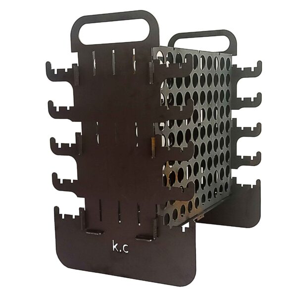 Vertikaler Holzkohlegrill Mangal für Kebab - Tragbar für 10 Spieße