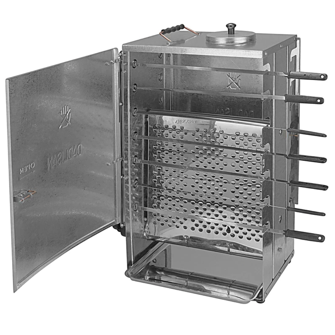 Vertikaler Kebab Gas Grill Brenner – Automatisch rotierend mit 20-Spieß-Ständer