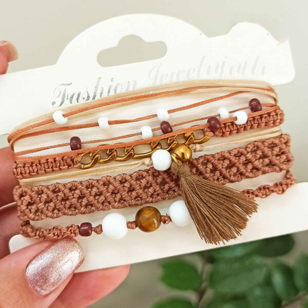 Lebendiges Bohemian Besticktes Armband-Set für Damen – Stylisch und Einzigartig
