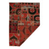 Vintage persischer handgeknüpfter Patchwork-Teppich geometrisch rot