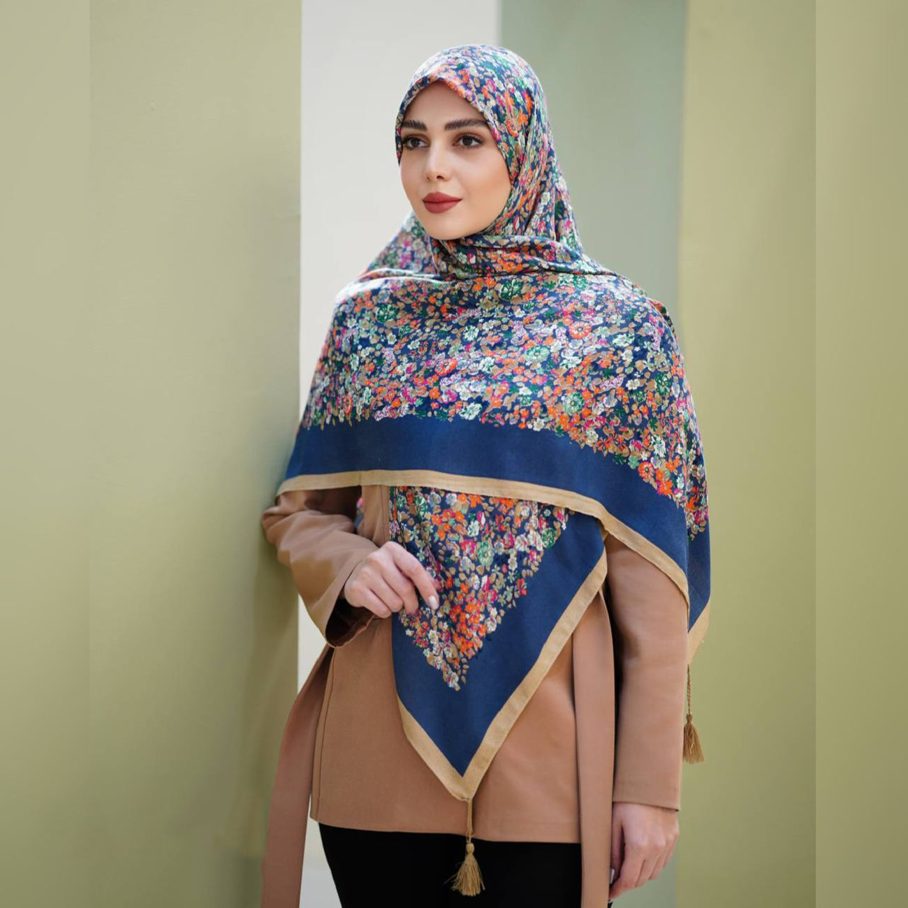 Baumwollschal für Damen – Blumendesign