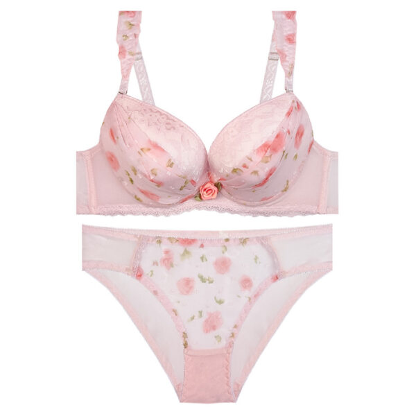 Damen Lingerie-Set Spitzen Push-Up-BH & Tanga Guipure