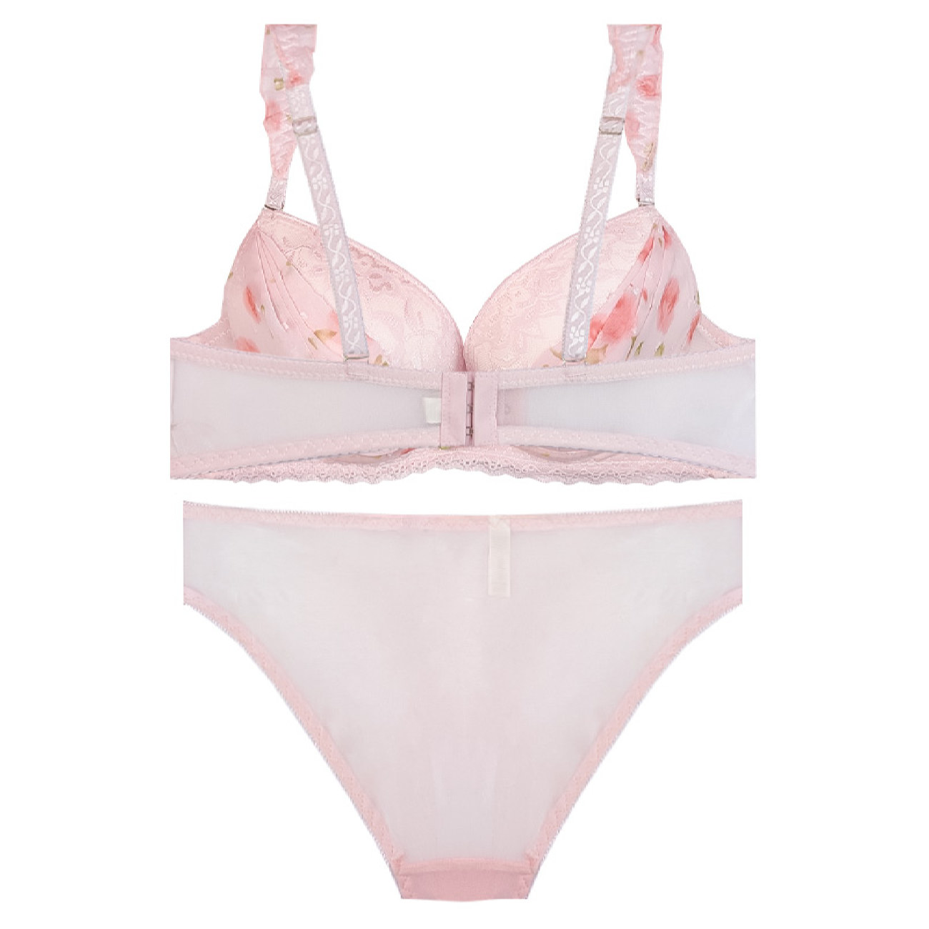 Damen Lingerie-Set Spitzen Push-Up-BH & Tanga Guipure