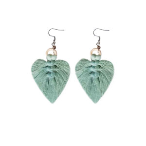 Handgefertigte Macrame Ohrringe für Damen mit Blatt Design