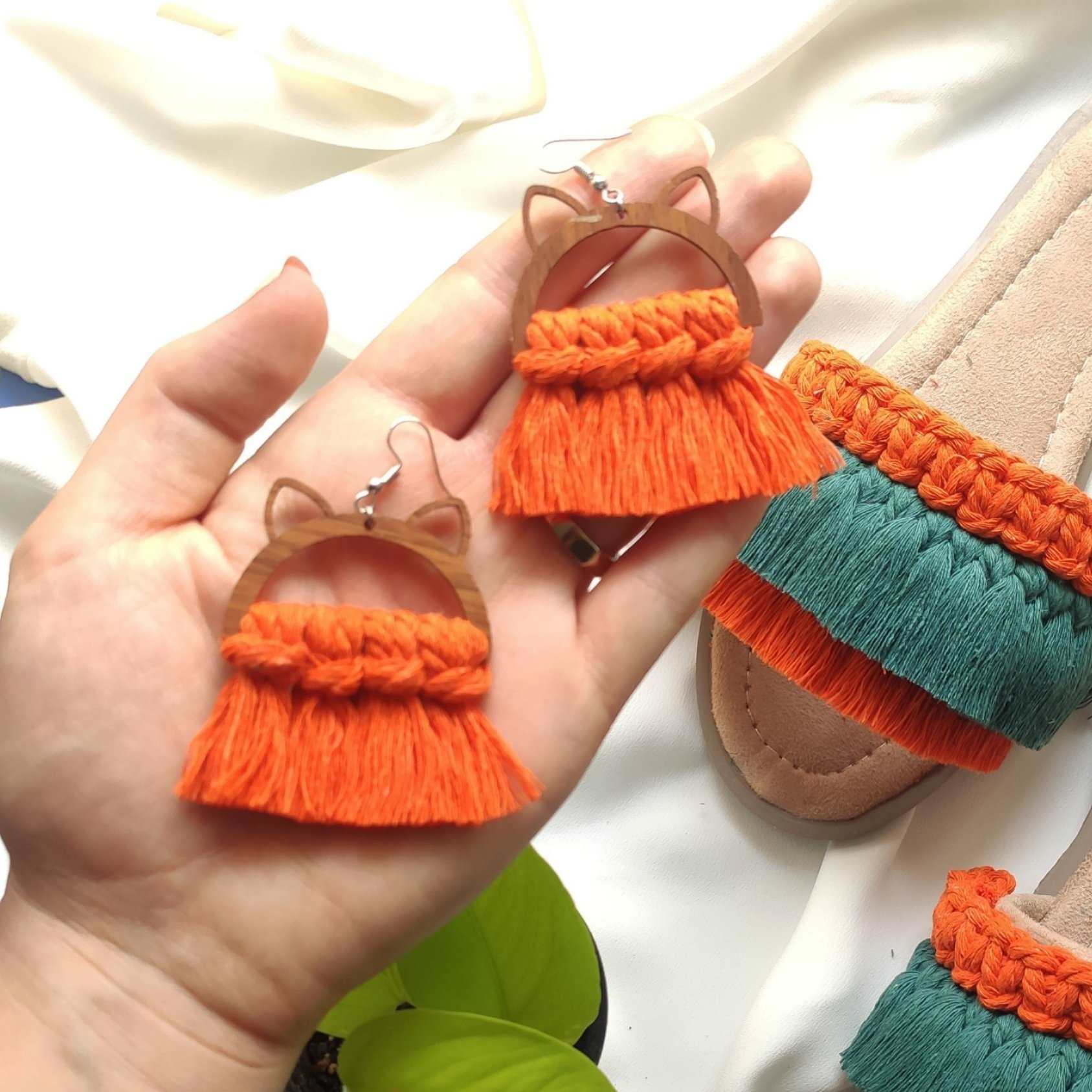 Handgemachte Macrame Ohrringe für Damen Modell Kitty