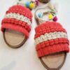 Macrame Slingback Sandalen für Damen Handgemacht Modell Pom Pom