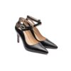 Damenschuhe aus natürlichem Leder mit Knöchelriemen und Pumps mit hohen Absätzen