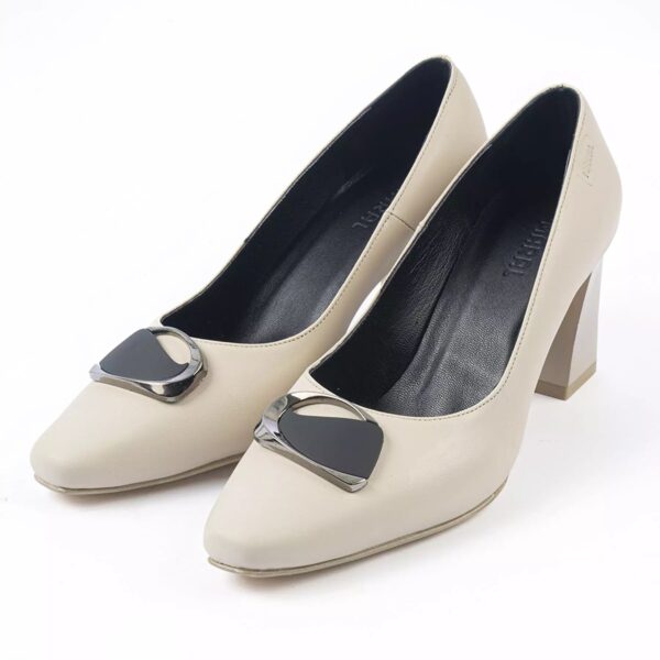 Damenschuhe aus natürlichem Leder mit Pumps und hohen Absätzen Modell Palina