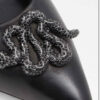 Damenschuhe aus natürlichem Leder mit Pumps und hohen Absätzen Modell Snake
