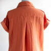 Damen Kurzarm Baumwollhemd Regular Fit in Orange