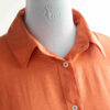 Damen Kurzarm Baumwollhemd Regular Fit in Orange