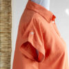 Damen Kurzarm Baumwollhemd Regular Fit in Orange