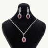 Silber-Schmuckset für Damen mit Rhodium-Beschichtung und Quarz-Gemstone