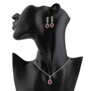Silber-Schmuckset für Damen mit Rhodium-Beschichtung und Quarz-Gemstone