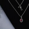 Silber-Schmuckset für Damen mit Rhodium-Beschichtung und Quarz-Gemstone