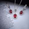 Silber-Schmuckset für Damen mit Rhodium-Beschichtung und Quarz-Gemstone