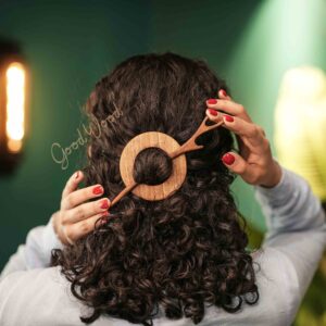 Holz-Haarnadel für Frauen Handgefertigt mit Geweih-Design