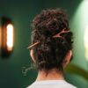 Holz-Haarnadel für Frauen Handgefertigt mit Geweih-Design