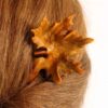 Holz-Haarnadel für Frauen Handgefertigt mit Eichenblatt-Design