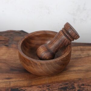 Holzmörser & Stößel Set Mühle für das Kochen aus natürlichem Holz