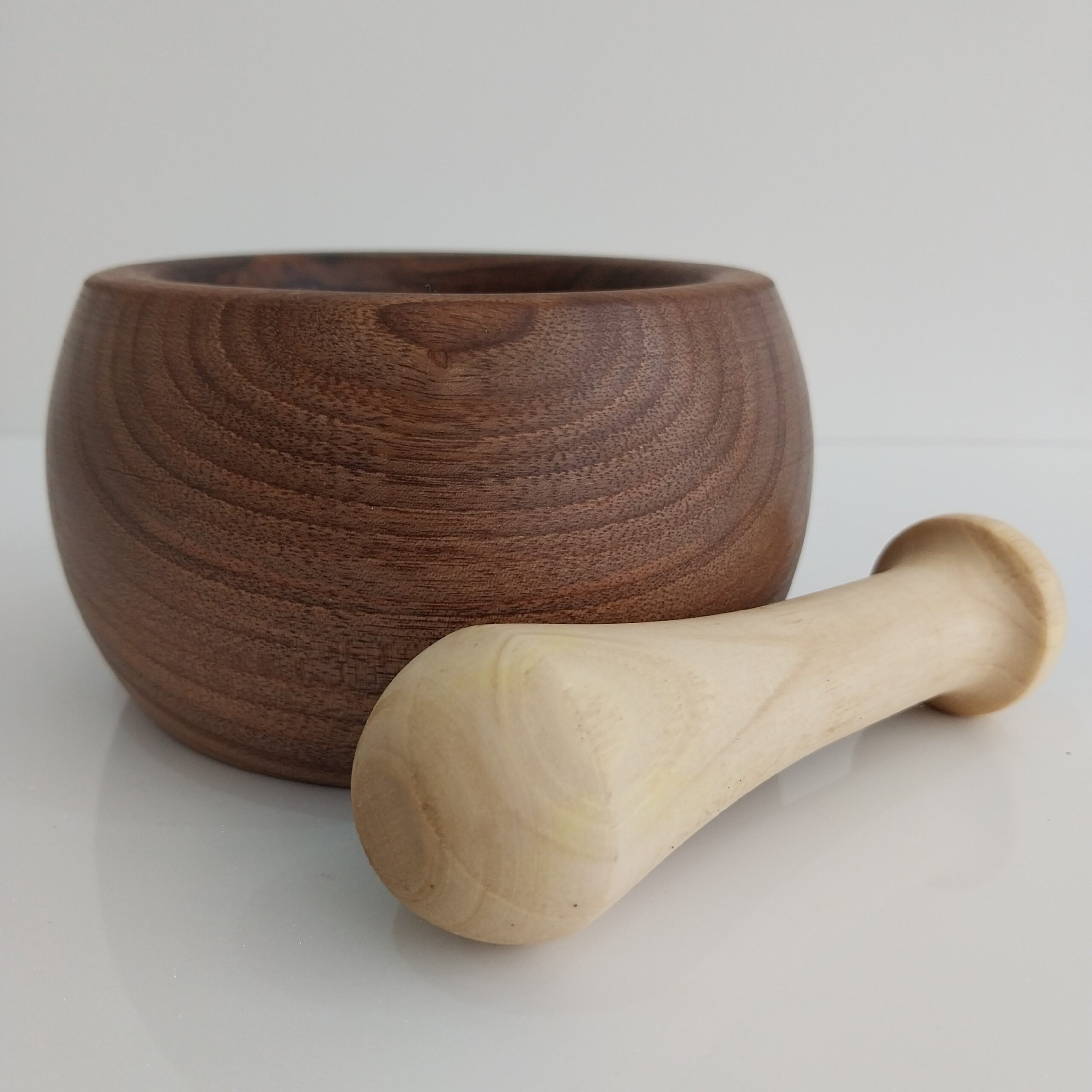 Holzmörser & Stößel Set Mühle für das Kochen aus Walnussholz