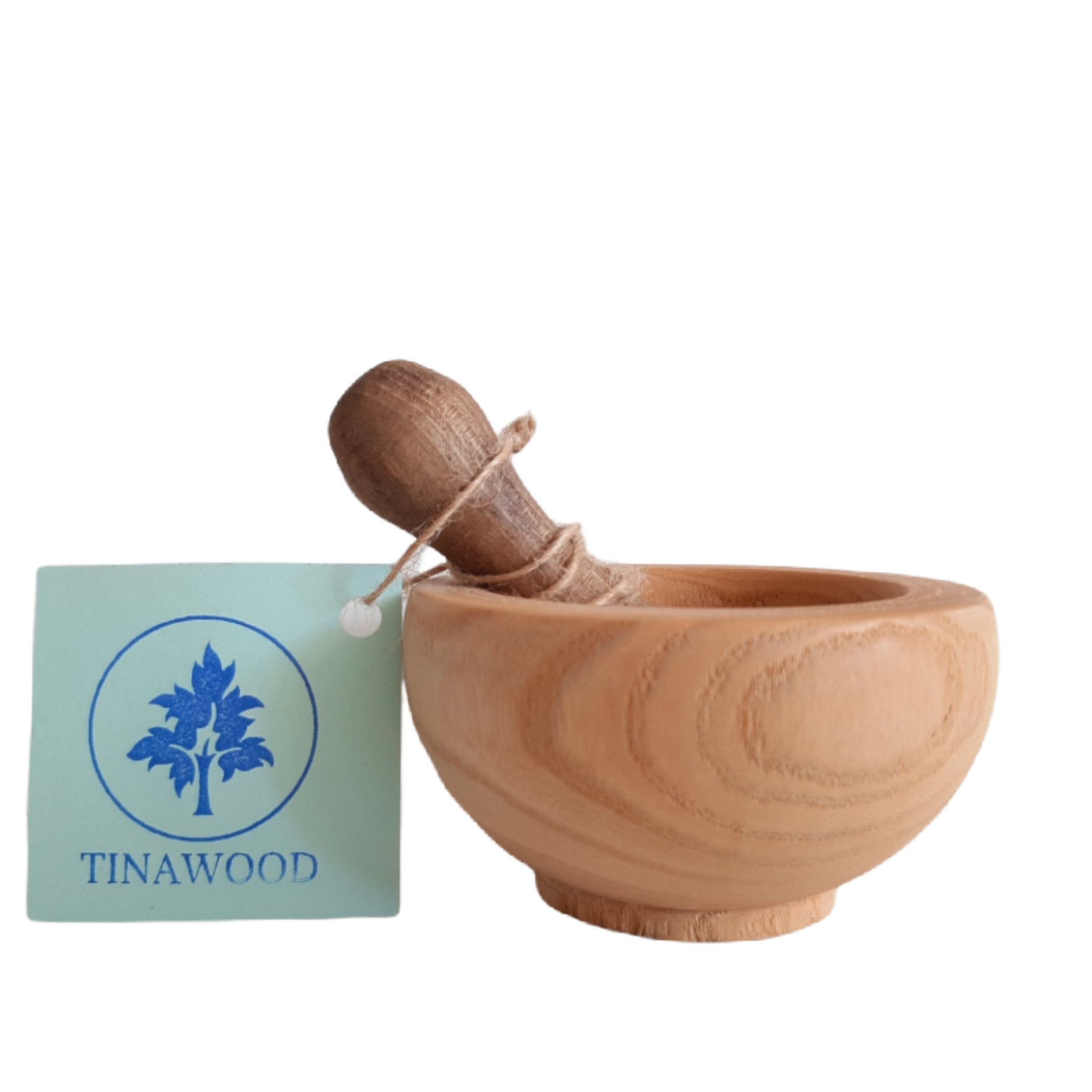 Holzmörser & Stößel Set für Kräuter und Gewürze Modell Tina