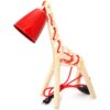 Holz-Schreibtischlampe im Novitätendesign, handgefertigt und verstellbar, kleine Giraffenfigur