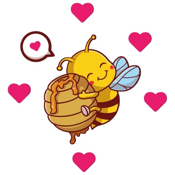 Kinderzimmer-Wandsticker aus Holz für das Babyzimmer Modell Glückliche Biene