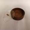 Handgefertigte Holz-Zuckerschale mit Glasdeckel