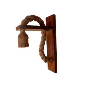 Holz Wandleuchte Modern und Minimalistisch mit Vintage Hanfseil