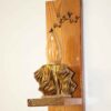 Holz Wandleuchte mit Floral Schnitzerei Design