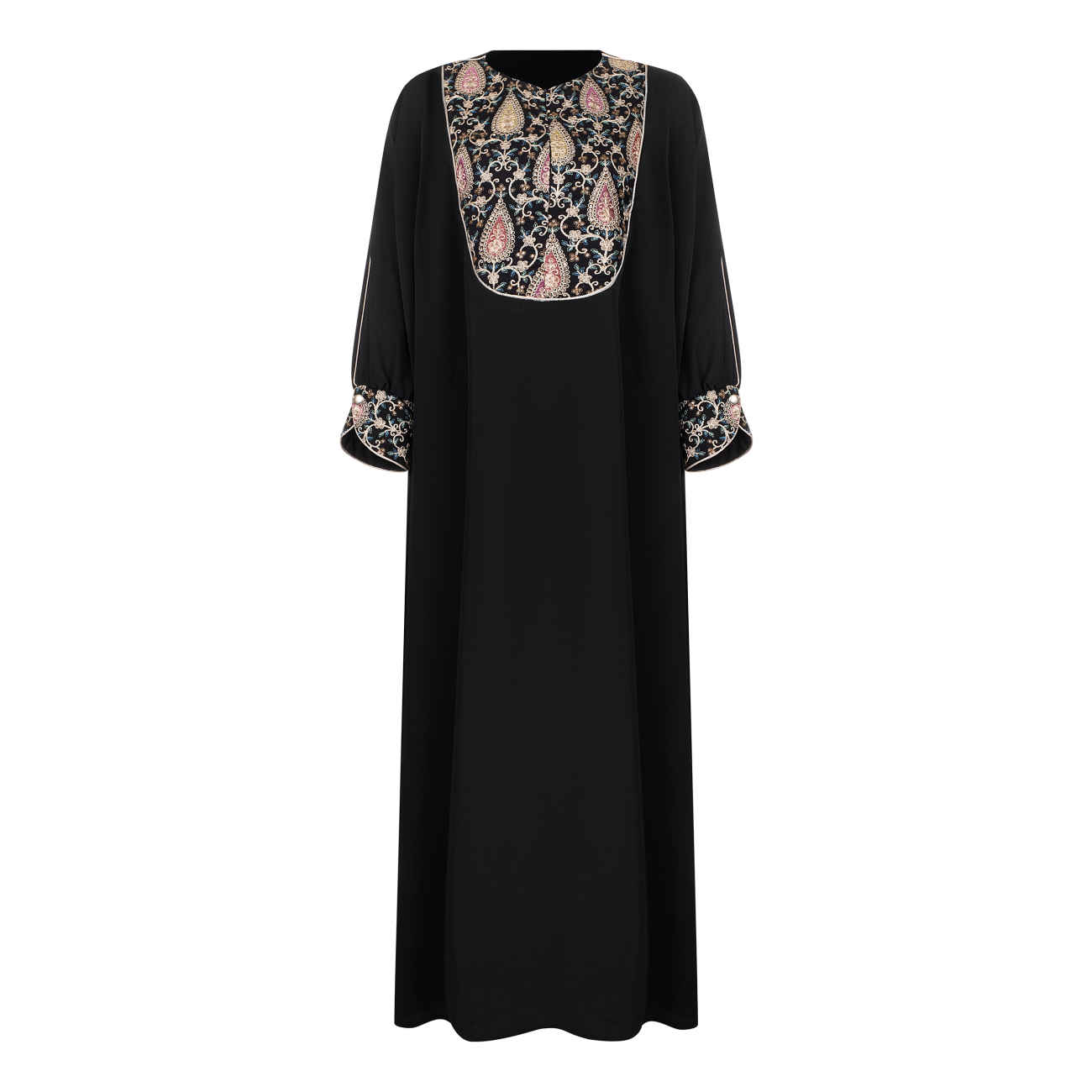 Abaya Stilvoll Locker geschnitten für Frauen mit Floralem Paisley-Design
